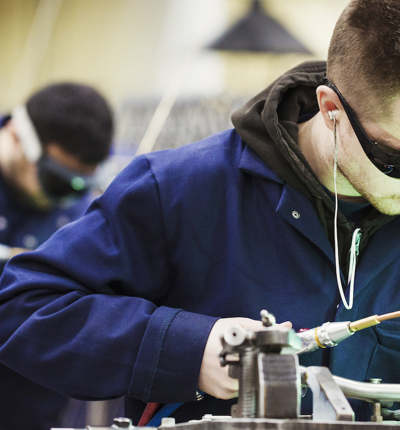 Working in protective glasses