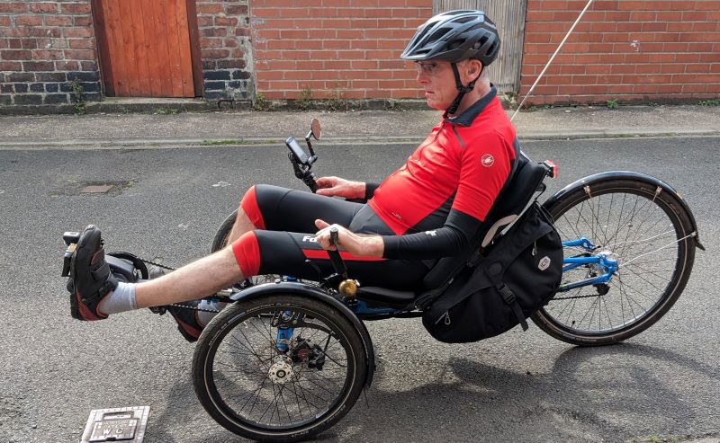 Image of Alastair on the recumbrent