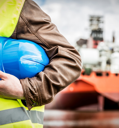 Man In Front Of Ship
