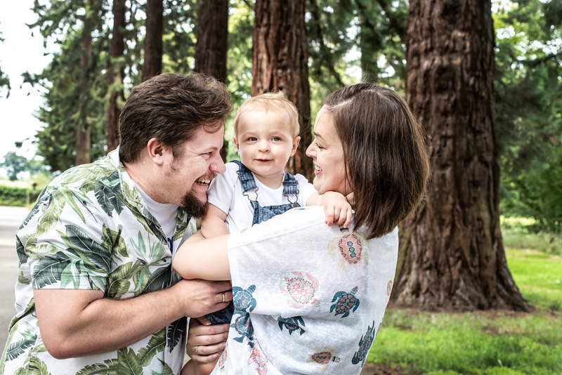 Gemma Bell, her husband Jon and son Harry
