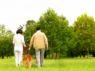 Couple Walking In Park