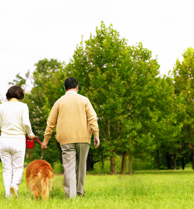 Couple Walking In Park