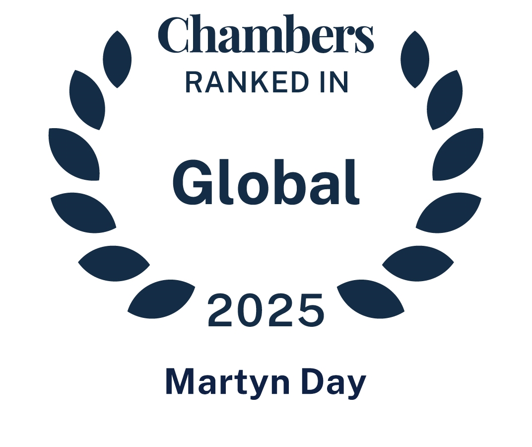 Chambers Global 2025 ranking badge for Martyn Day.