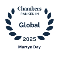 Chambers Global 2025 ranking badge for Martyn Day.