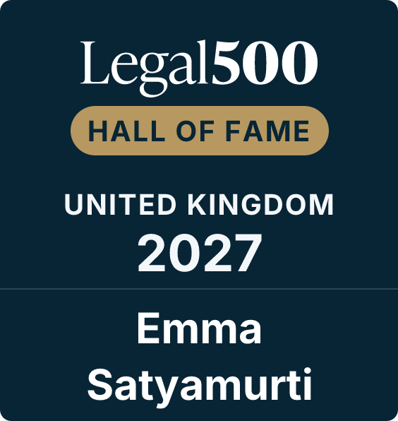 Legal 500 Hall of Fame 2027 Emma Satyamurti