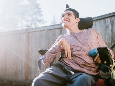 Electric wheelchair user