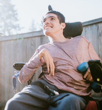 Electric wheelchair user