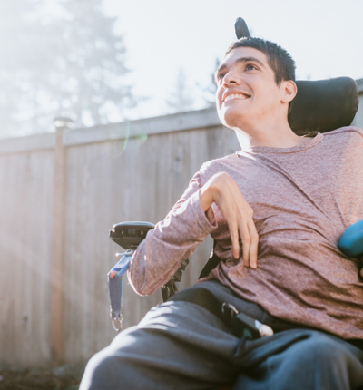 Electric wheelchair user