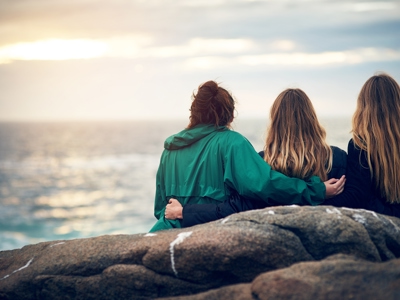 3 Women Looking Out At Sea