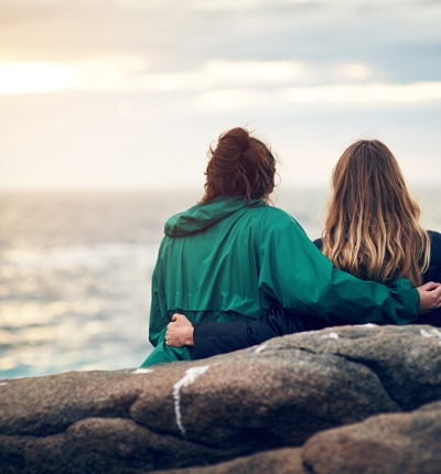 3 Women Looking Out At Sea