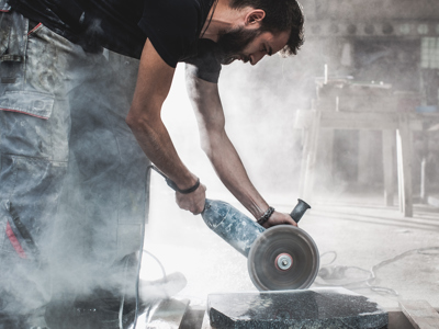 Silicosis Dust Stoneworker Cutting Worktop