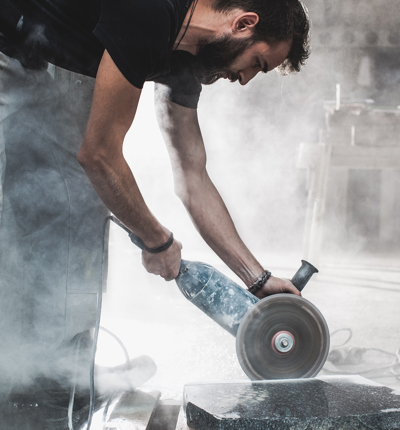 Silicosis Dust Stoneworker Cutting Worktop