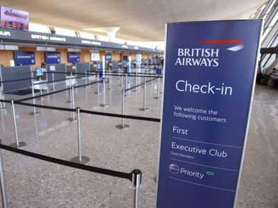 Editorial only- British Airways check in travel