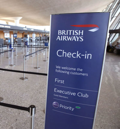 Editorial only- British Airways check in travel