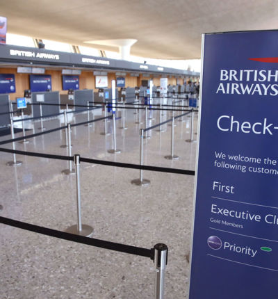 Editorial only- British Airways check in travel