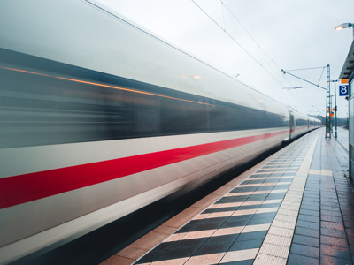 Train Passing Through A Station