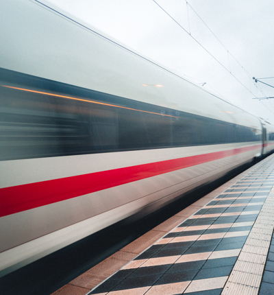 Train Passing Through A Station