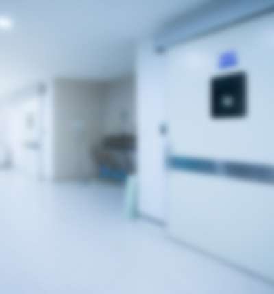 Blurry hospital corridor