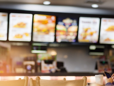 Image of food billboard in restaurant 
