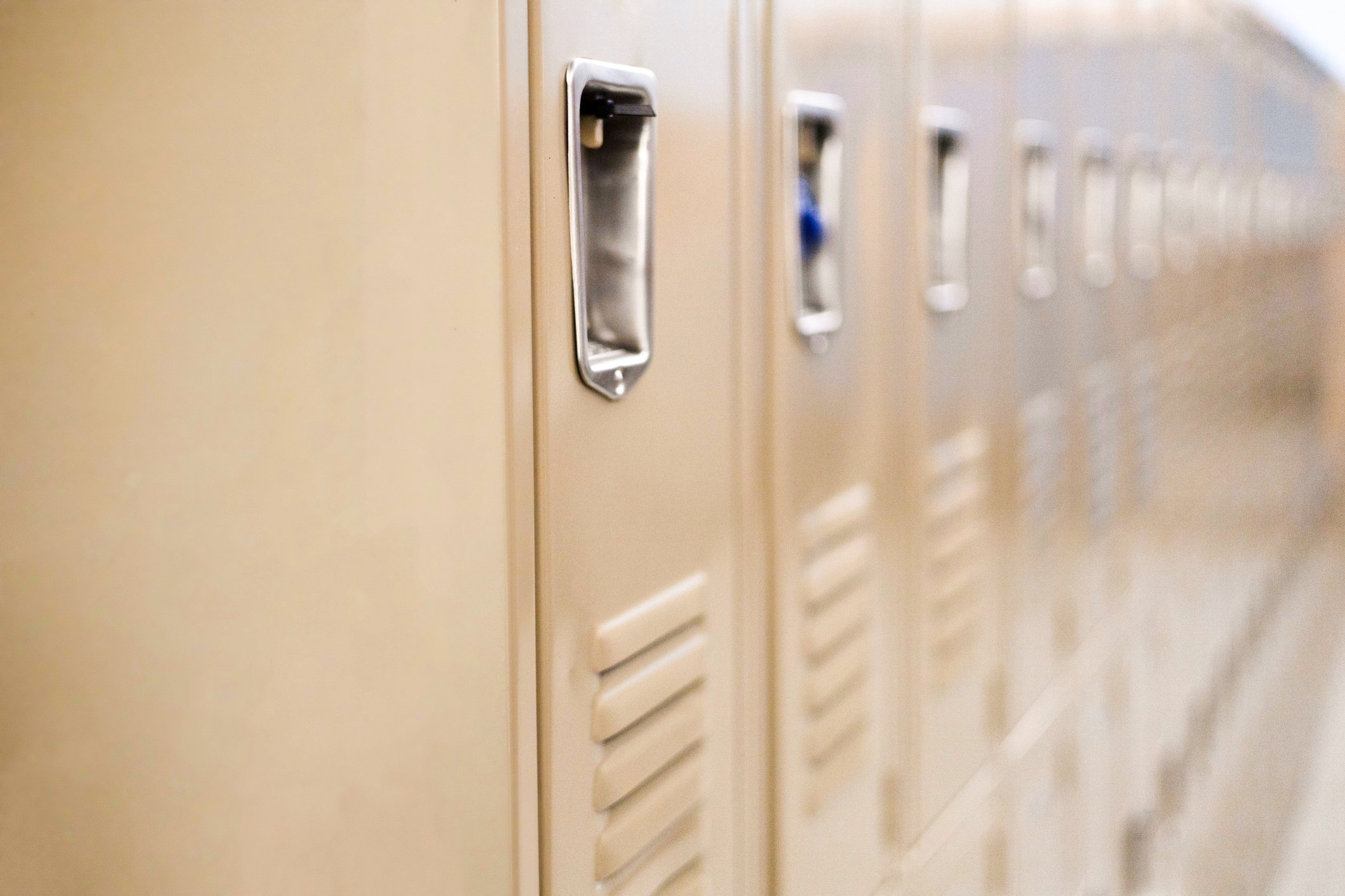 Generic traditional row of school lockers