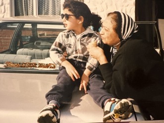 A photograph of Champagauri Bhatt and Dipak Bhatt (as a child)