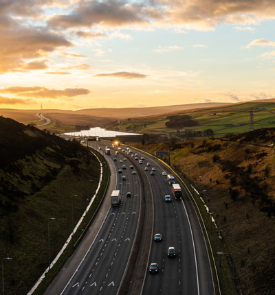 Road into the sunset