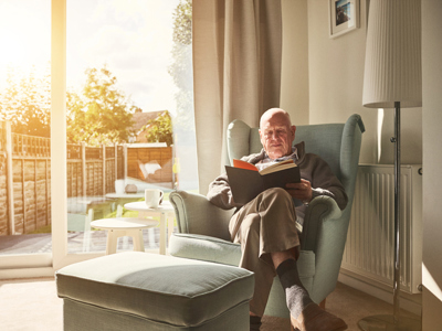 Peaceful elderly white man