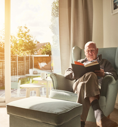 Peaceful elderly white man