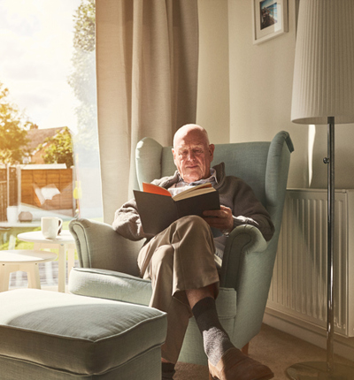 Peaceful elderly white man