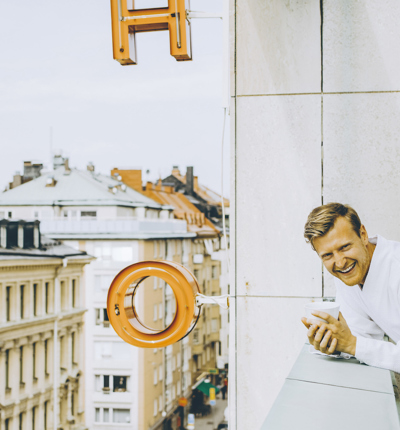 2 men on hotel balcony