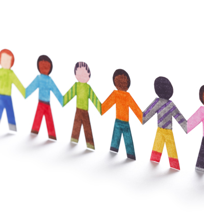 Standing in a line - paper concept