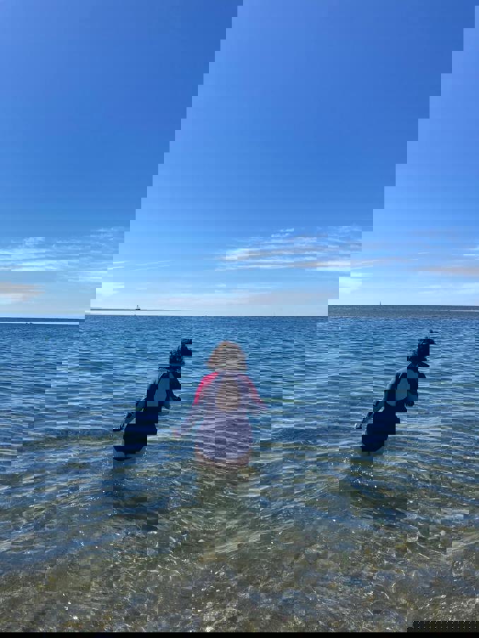 Tina Naldrett in the sea