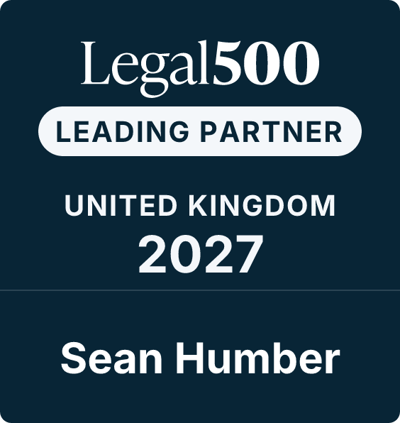 Legal 500 Leading Partner 2027 Sean Humber