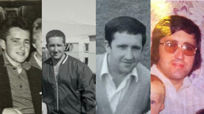 From left to right, Francis James Slater in 1960, 1964, 1968, and 1971