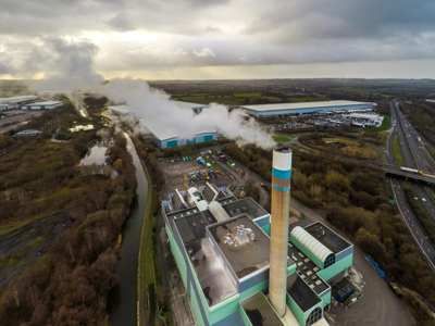 Ariel view of factory