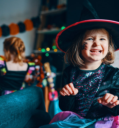 kid in halloween costume - flipped