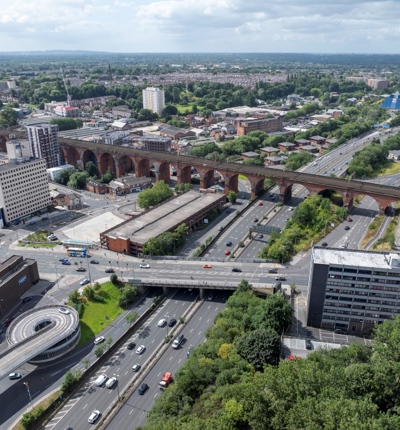 Aerial view of Stockport
