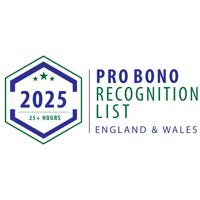2025 25+ hours Pro bono recognition list logo
