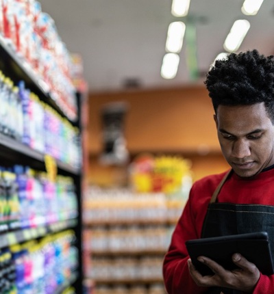 Young Black Supermarket Worker