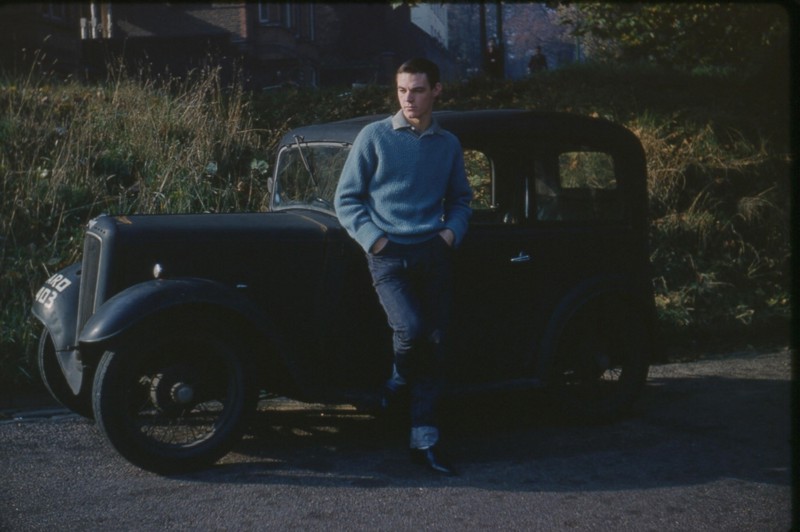 Long shot of Antony Gower with his car