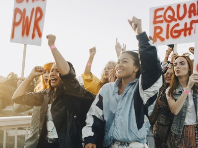 Young Women Demonstrating