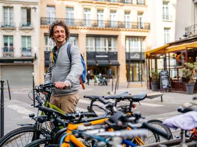 Man With Bikes 214752480