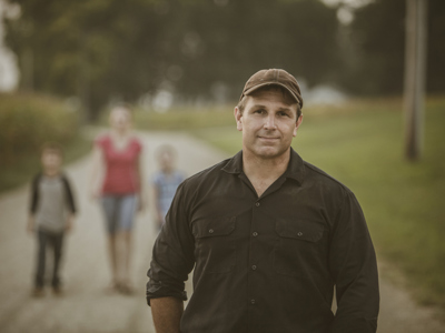Middle aged man rural family