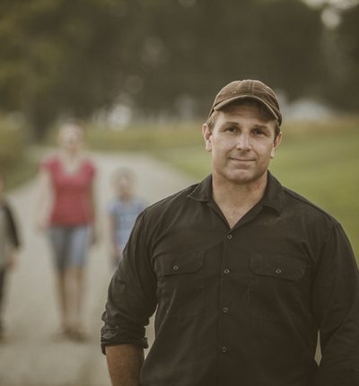 Middle aged man rural family