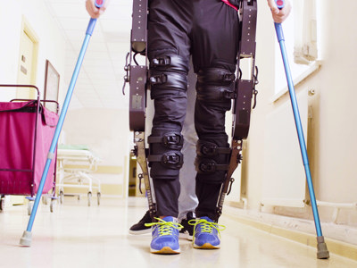 Man walking using Exoskeleton