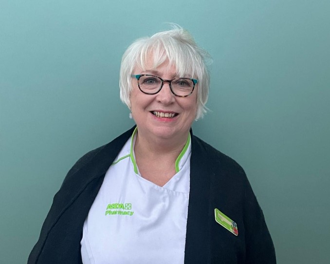 Linda in Asda pharmacy uniform