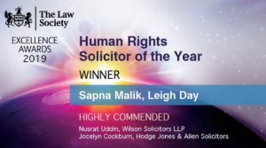 Human Rights solicitor of the year winner