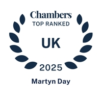 Chambers UK 2025 Top Ranked badge for Martyn Day.