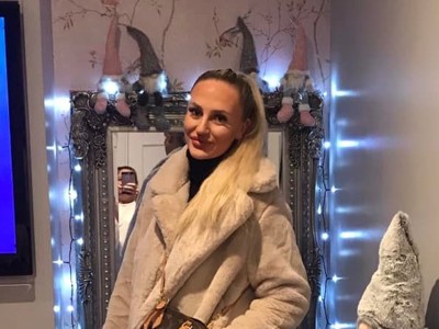Lillie Clack, wearing fluffy coat