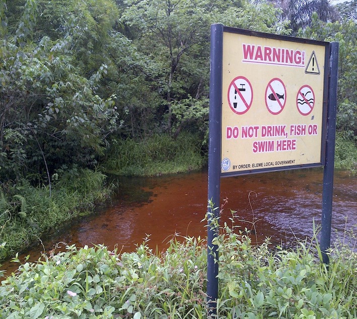 Polluted stream at Ogale